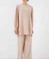 Ayrobin Tunik Pantolon Alt Üst Takım 6712 - Krem
