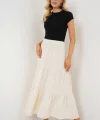 Ayrobin Uzun Etek 8048 - Krem