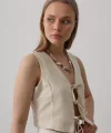 Bağlamalı Yelek - Taş