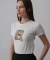Baskı Detaylı T-shirt - Ekru