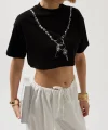 Baskılı Crop Thirt