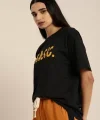 Baskılı Kadın T-shirt - Siyah