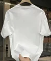 Baskılı Oversize Bisiklet Yaka T-shirt - Beyaz