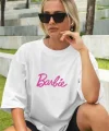Baskılı Oversize T-shirt - Beyaz