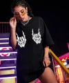 Baskılı Oversize Tshirt  iyah