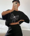 Baskılı Oversize Tshirt  iyah
