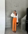 BE ATİK DETAYI ODA KUAŞ PANTOON  Orange