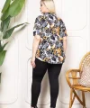 Bebe yaka püskül Detaylı Bluz - Desenli