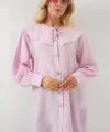 Bebe Yaka Uzun Tunik 5967 - Pudra