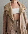Bej Apoletli Kürklü Ceket