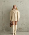 Bej İki Düğmeli Manto