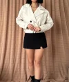 Bej Kemerli Kısa Trech Ceket