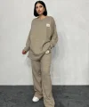 Bej Salaş Bluz Ve Pantolon Takım
