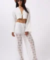 Beli Bağcıklı Dantel Pantolon