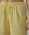 Beli Bağlamalı Brode Pantolon - Sarı