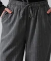 Beli Lastikli Bol Paça Pantolon - Antrasit