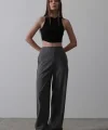 Beli Yarım Lastikli Palazzo Pantolon - Antrasit
