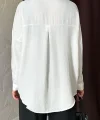 Beyaz Taş İşlemeli Gömlek