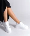 BIANA Bağcıklı Ortopedik Taban Kadın Sneaker Spor Ayakkabı  CBT - Beyaz