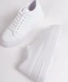 BIANA Bağcıklı Ortopedik Taban Kadın Sneaker Spor Ayakkabı  CBT - Beyaz