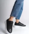 BIANA Bağcıklı Ortopedik Taban Kadın Sneaker Spor Ayakkabı  CBT - Siyah