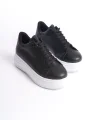 BIANA Bağcıklı Ortopedik Taban Kadın Sneaker Spor Ayakkabı  CBT - Siyah