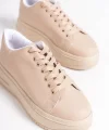 BIANA Bağcıklı Ortopedik Taban Kadın Sneaker Spor Ayakkabı CTT - Ten