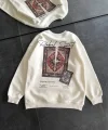 Bisiklet Yaka Baskılı SweatShirt - Beyaz
