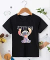 Bisiklet Yaka Kısa Kol Çocuk Baskılı T-Shirt - Siyah