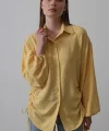 Biye Detaylı Ayrobin Gömlek - Sarı