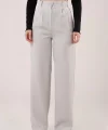 Bol Paça Piliseli Gri Pantolon