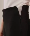 Bol Paça Yandan Fermuarlı iyah Kumaş Pantolon