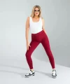 Bordo Fitilli Push Up Toparlayıcı Spor Tayt