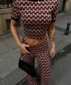 Brenda Desenli Crop Takım 9019-08