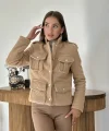 Camel Cepli Yumoş Ceket