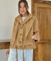 Camel Çift Katlı Kısa Ceket
