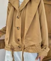 Camel Çift Katlı Kısa Ceket