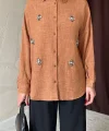 Camel Taş İşlemeli Gömlek