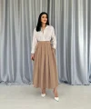 Camel Uzun Pileli Etek
