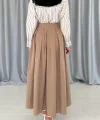 Camel Uzun Pileli Etek