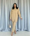 Camel Yıkamalı Gömlek Ve Pantolon Takım
