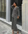 Candy Çizgili Straight Fit Pantolon Takım 9705-015