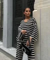 Candy Çizgili Straight Fit Pantolon Takım 9705-015