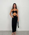 Çapraz Bel Maxi Etek