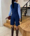 Çapraz Düğmeli Ve Bermuda Şortlu Yelekli Takım 10171