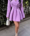 CEKET ELBİSE PENS DETAYLI - Lila