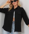 Cep Detaylı Kısa Kol Gömlek 20317 - Siyah