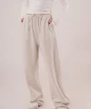 Cepli Bağlama Detaylı Keten Ekru Pantolon