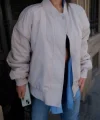 Cepli Bomber Ceket ont  Beyaz
