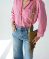 Cepli Gömlek - Pembe-Mavi